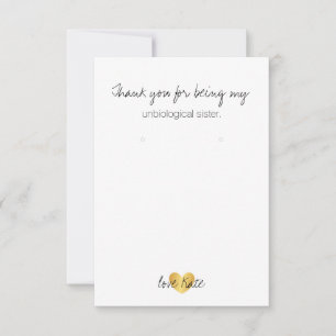 Earring Holder/Thank You Card - Heart Glam Gold