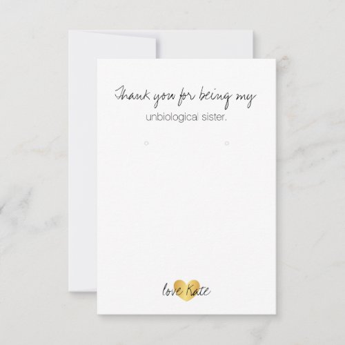 Earring HolderThank You Card _ Heart Glam Gold