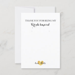 Earring Holder/Thank You Card - Heart Glam Gold