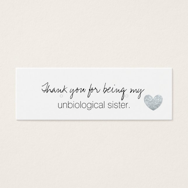 Earring Holder/Thank You - UnbiologicalSisterFab S (Front)