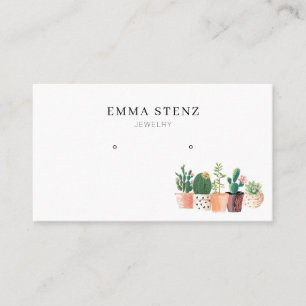 Earring Hoops Jewelry Display • Flowering Cactus Business Card
