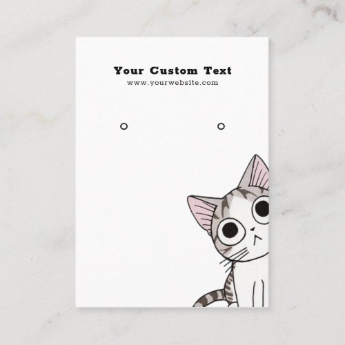 Earring Jewelry Display Card  Cute Kitten Cat