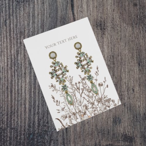 Earring Jewelry Display Card  Earthy Floral