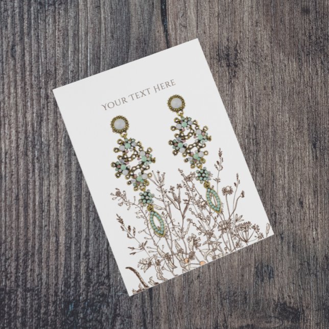 Earring Jewelry Display Card • Earthy Floral (Creator Uploaded)