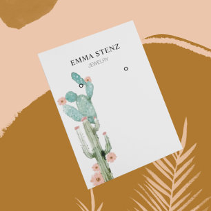 Earring Jewelry Display Card • Flowering Cactus