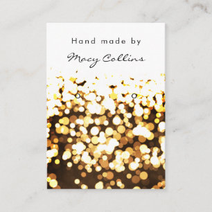 Earring jewelry display card gold glitter bokeh