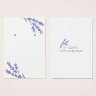 Earring Jewelry Display Card • Lavender Flowers