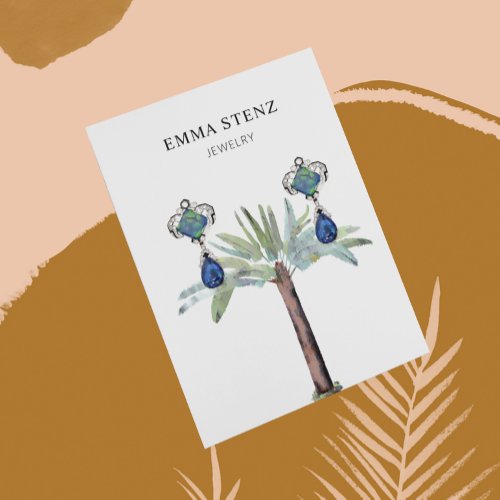 Earring Jewelry Display Card  Pastel Palm Tree