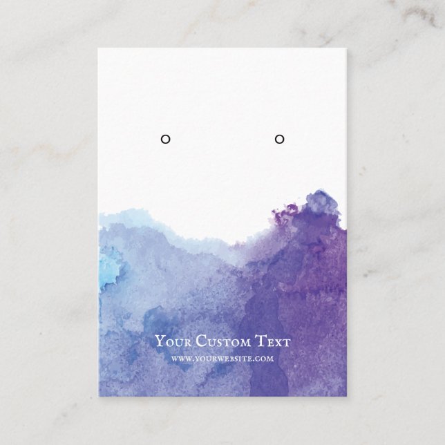 Earring Jewelry Display Card • Pastel Watercolor (Front)