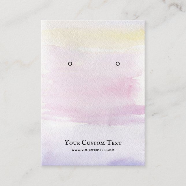 Earring Jewelry Display Card • Pastel Watercolor (Front)