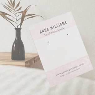 Earring Jewelry Display Card • Pink Floral Lace