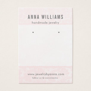 Earring Jewelry Display Card • Pink Floral Lace