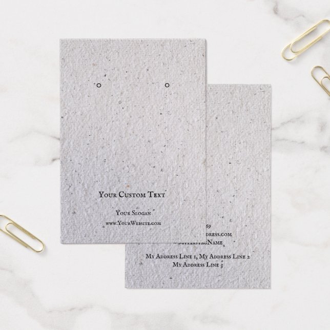 Earring Jewelry Display Card, Recycle Gray paper (Office)