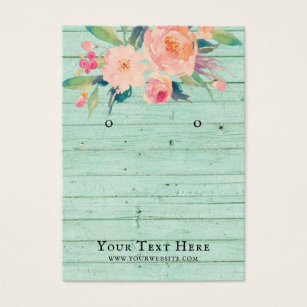 Earring Jewelry Display Card • Rustic Floral