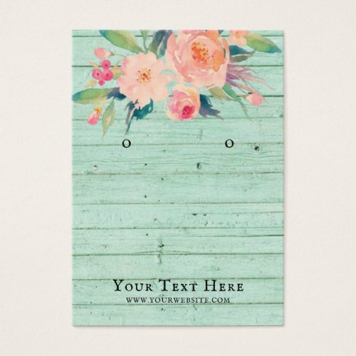 Earring Jewelry Display Card  Rustic Floral