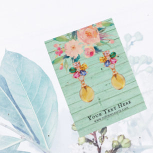 Earring Jewelry Display Card • Rustic Floral