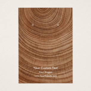 Earring Jewelry Display Card, Rustic Wood Ring