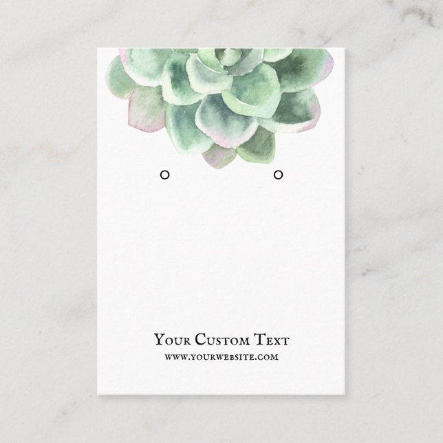 Earring Jewelry Display Card • Succulent Flower (Front)