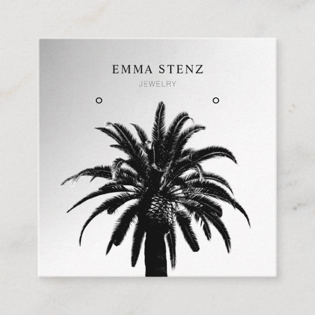 Earring Jewelry Display Card • Tropic Palm (Front)