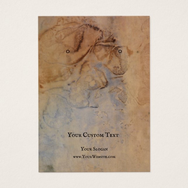 Earring Jewelry Display Card, Vintage retro paper (Front)