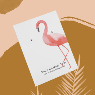 Earring Jewelry Display Card • Watercolor Flamingo
