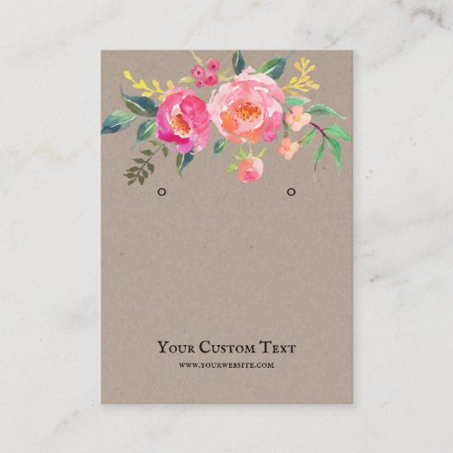 Earring Jewelry Display Card  Watercolor Floral 