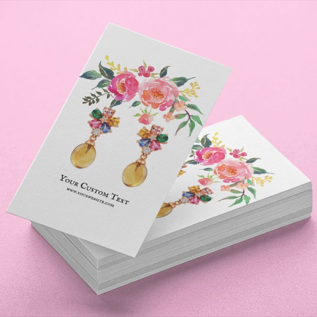 Earring Jewelry Display Card • Watercolor Floral (Creator Uploaded)