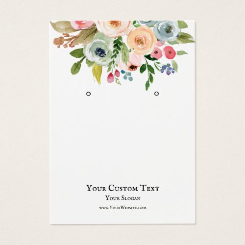 Earring Jewelry Display Card Watercolor Florals