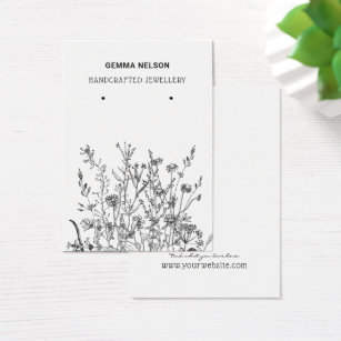 Earring Jewelry Display Card • Wildflowers