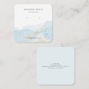 Earring Jewelry Display Holder • Watercolor Nature Square Business Card