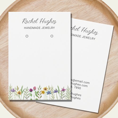 Earring Jewelry Floral Display Card