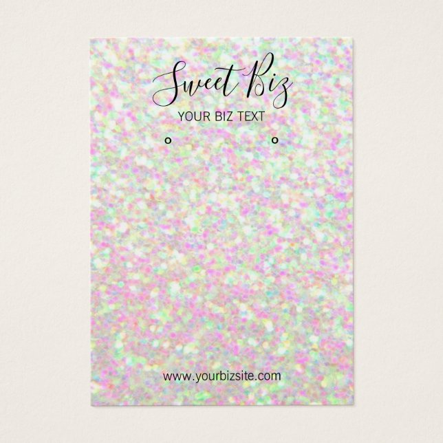 Earring Jewelry Holder Glitter Iridescent Business (Front)