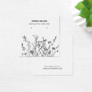 Earring Jewelry Square Display Card • Wildflowers