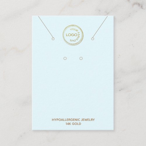 Earring Necklace Display Logo Blue Business Card