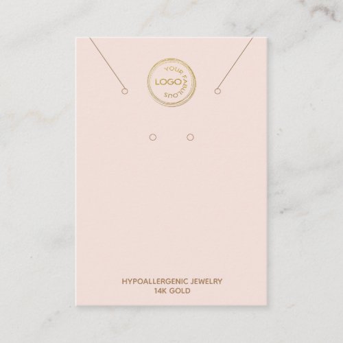Earring Necklace Display Logo Blush Business Card
