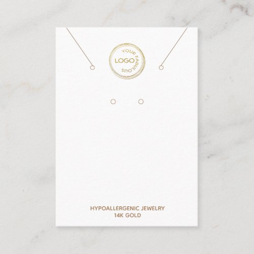Earring Necklace Display  Logo White  Business Card