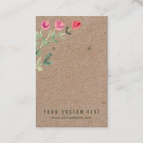 Earrings Display Card • Watercolor Floral Logo