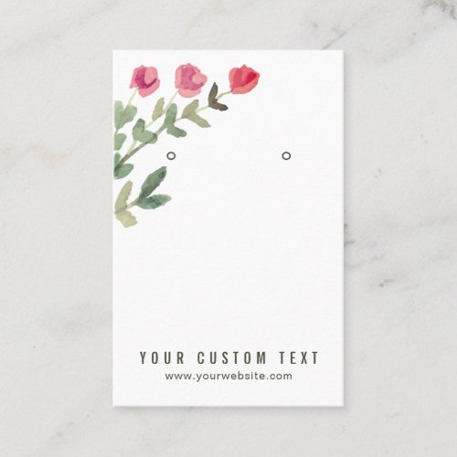 Earrings Display Card • Watercolor Floral Logo