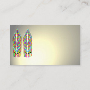 Earrings Jewelry Beads Colorful Business Cards