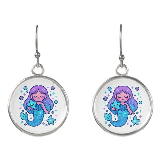 Earrings Kawaii Magic Mermaid– Cute Magic Accessor (Front)