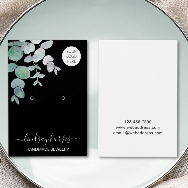 Earrings Watercolor Black Jewelry Display Card (Creator Uploaded)