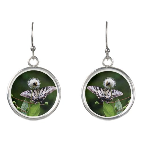 Earrings with Butterfly Flower and Fly