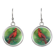 Earrings With Northern Red Cardinal Bird at Zazzle