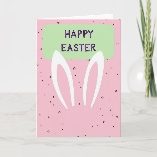 Ears Pattern Happy Easter Card (Front)