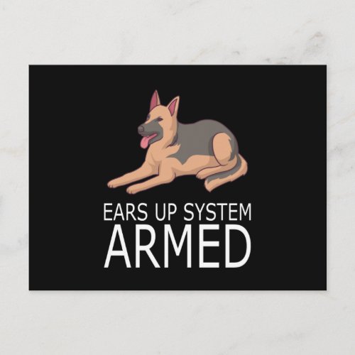 Ears Up System Armed Funny Dog Owner German Postcard