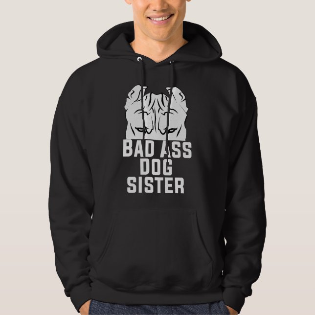 Ears Up System Armed Pitbull Dog Lover Funny Siste Hoodie (Front)