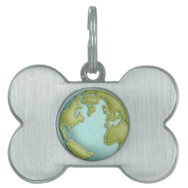 Earth 3D Stitched Pattern Pet Tag (Front)