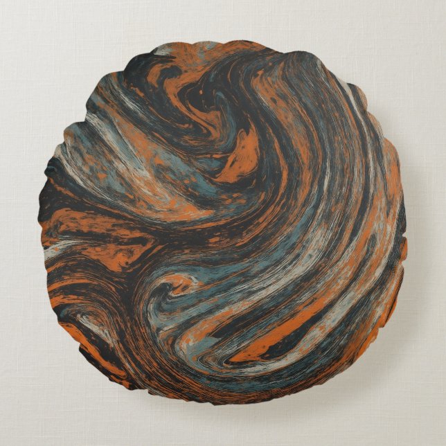 Earth Abstraction Round Pillow (Front)