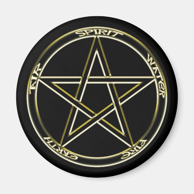 Earth, Air and Fire Pentagram Magnet (Front)