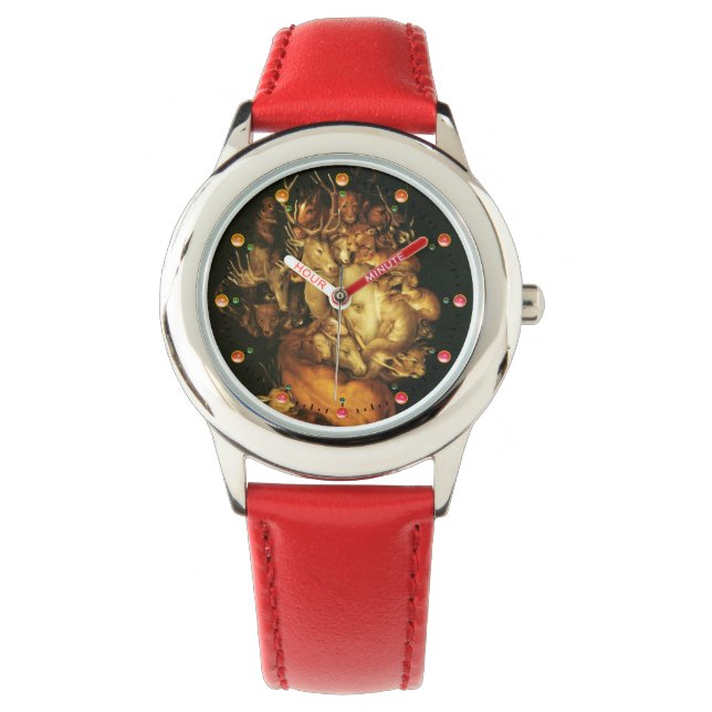 EARTH ALLEGORY,MAN PORTRAIT WITH WILD ANIMALS WATCH (Front)